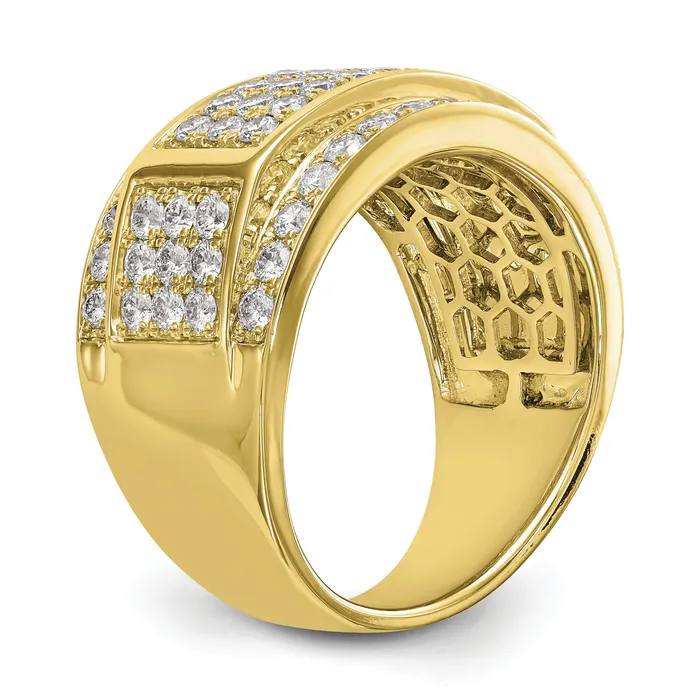 14k Yellow Gold 2 Ct Lab Grown Diamond VSSI G Mens Ring Goldia Rings