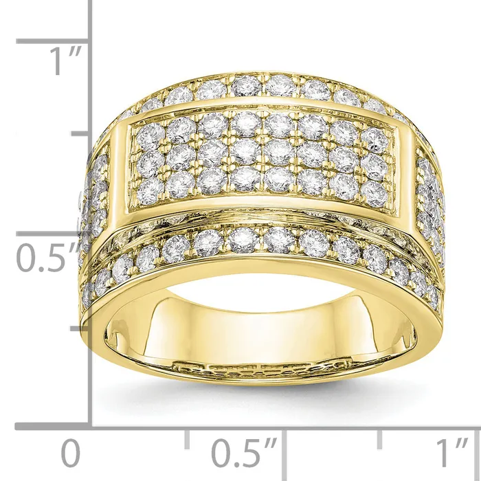 14k Yellow Gold 2 Ct Lab Grown Diamond VSSI G Mens Ring Goldia Rings