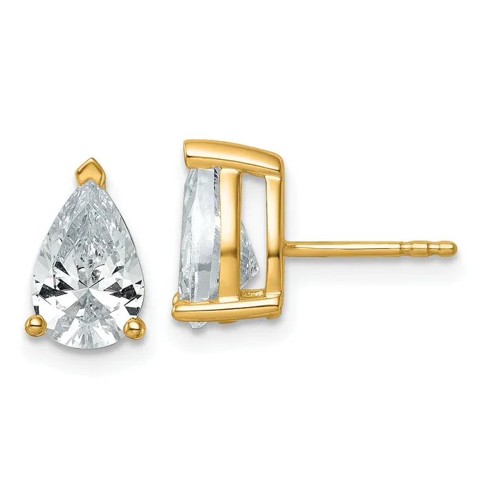 14k Yellow Gold 3 ctw Certified Lab Grown Diamond VSSI G Pear 4 Prong Heavy Wt Stud Earrings Goldia Earrings 14k Yellow Gold 3 ctw Certified Lab Grown Diamond VSSI G Pear 4 Prong Heavy Wt Stud Earrings Goldia Earrings