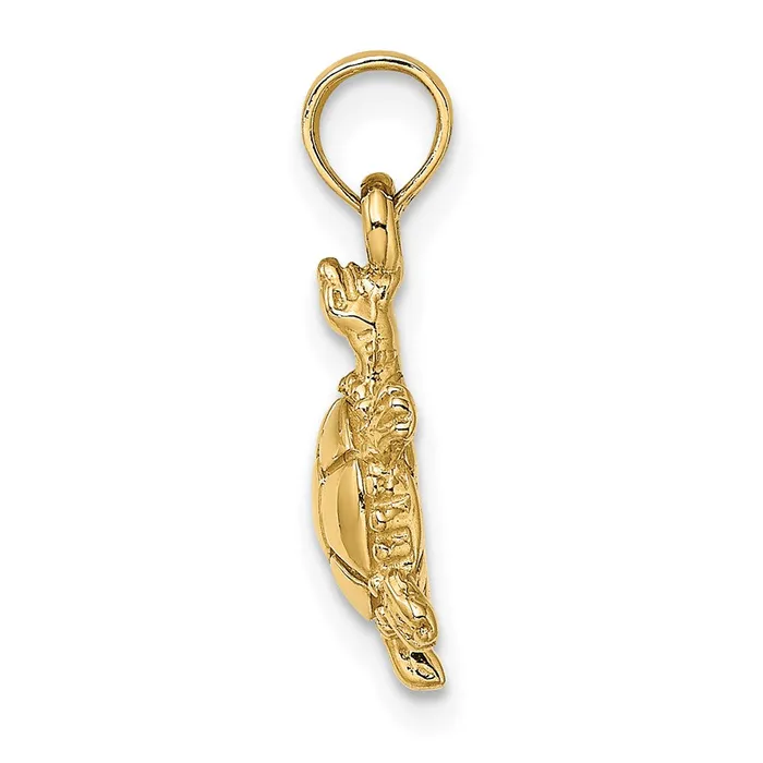 14k Yellow Gold 3D Polished Land Turtle Charm Goldia Charm Necklaces