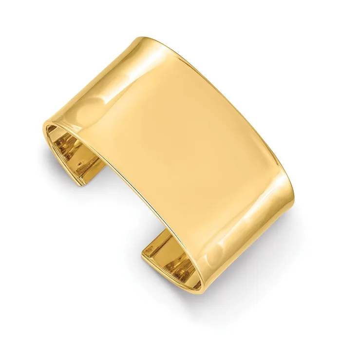 14k Yellow Gold 37mm Polished Cuff Bangle Goldia PreStyled Sets