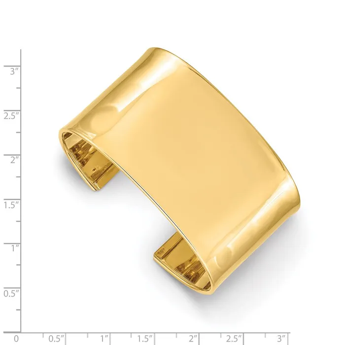 14k Yellow Gold 37mm Polished Cuff Bangle Goldia PreStyled Sets