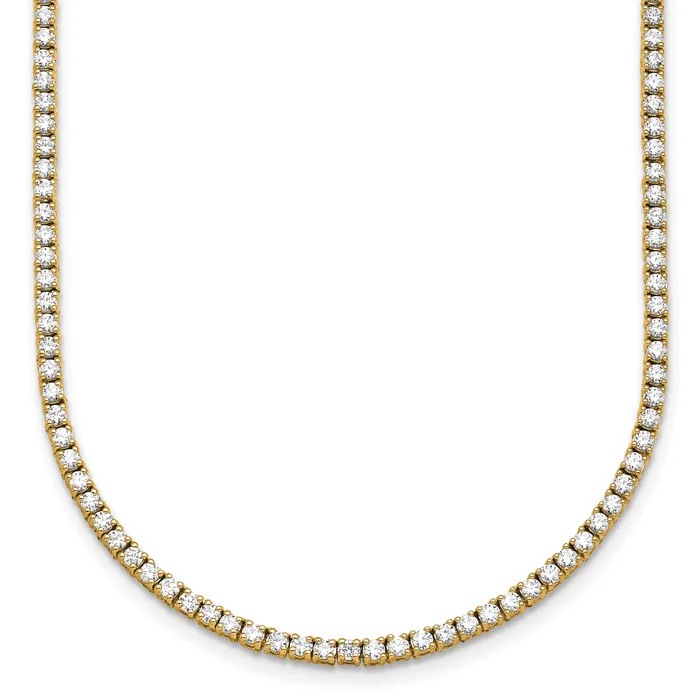 14k Yellow Gold 6 Ct Lab Grown Diamond VSSI G Round 24 inch Straight Tennis Necklace Goldia Necklaces 14k Yellow Gold 6 Ct Lab Grown Diamond VSSI G Round 24 inch Straight Tennis Necklace Goldia Necklaces