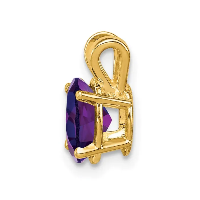 14K Yellow Gold 7x5mm Oval Amethyst pendant Goldia Necklaces