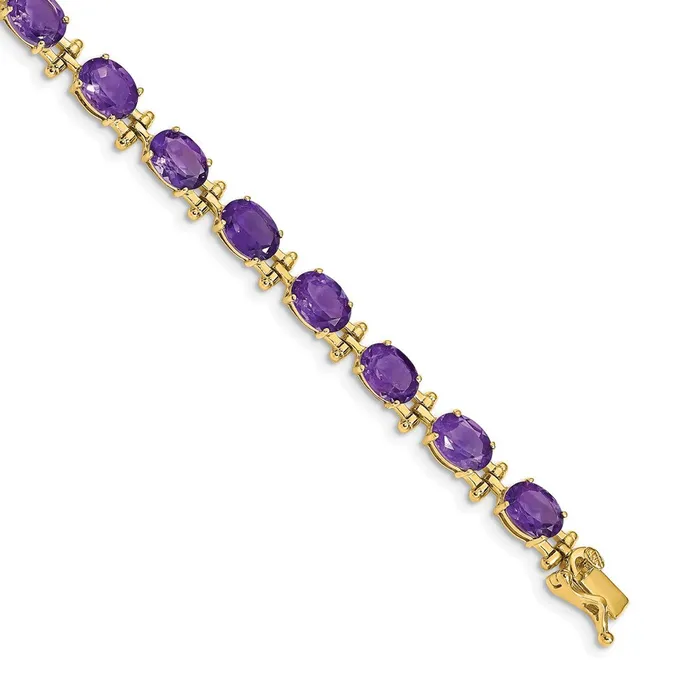 14k Yellow Gold Amethyst Bracelet goldiaca Bracelets