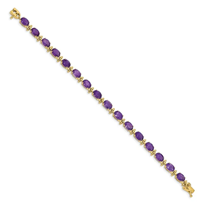 14k Yellow Gold Amethyst Bracelet goldiaca Bracelets