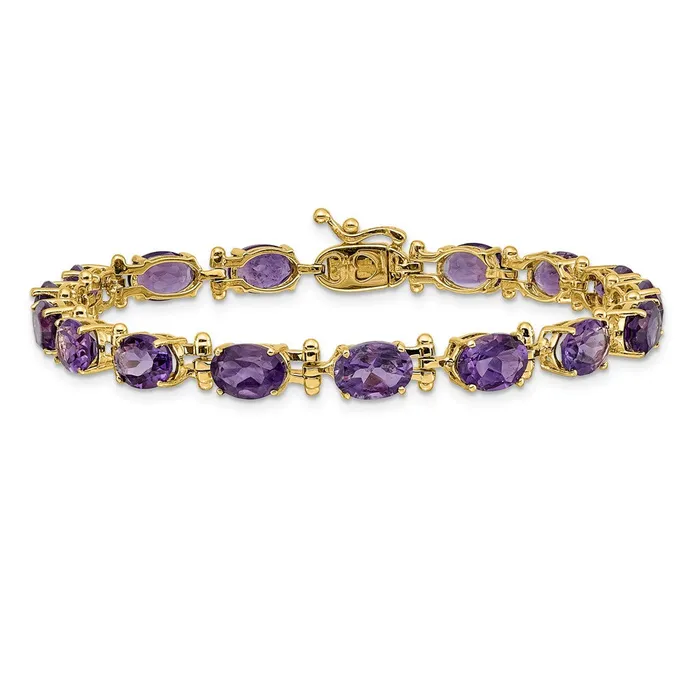 14k Yellow Gold Amethyst Bracelet goldiaca Bracelets