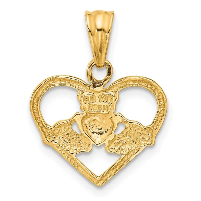 14k Yellow Gold Claddagh Charm Goldia Charm Necklaces