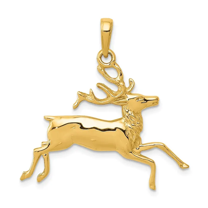 14k Yellow Gold Deer Running Pendant Goldia PreStyled Sets