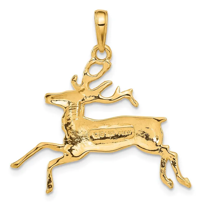14k Yellow Gold Deer Running Pendant Goldia PreStyled Sets