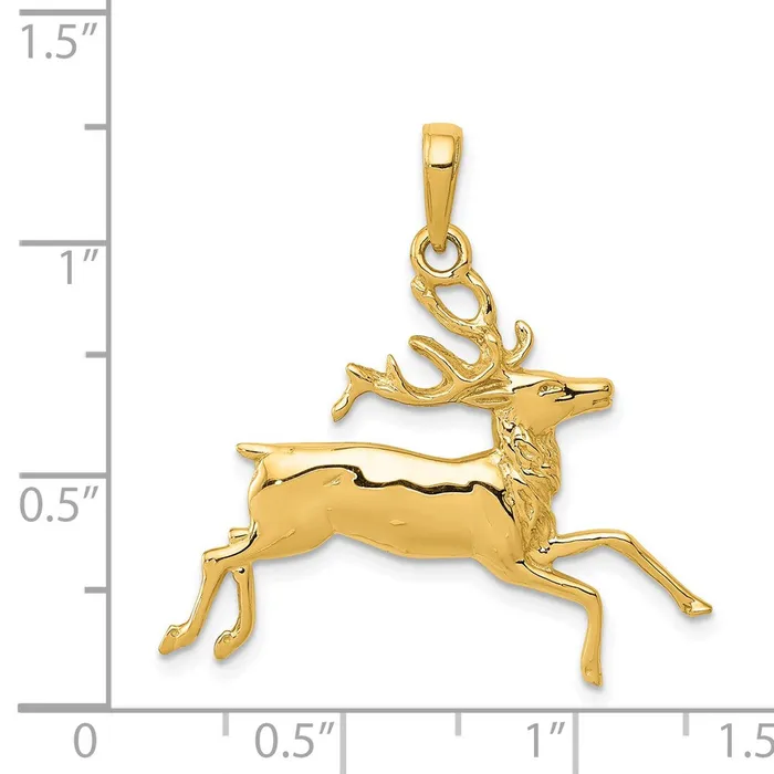 14k Yellow Gold Deer Running Pendant Goldia PreStyled Sets