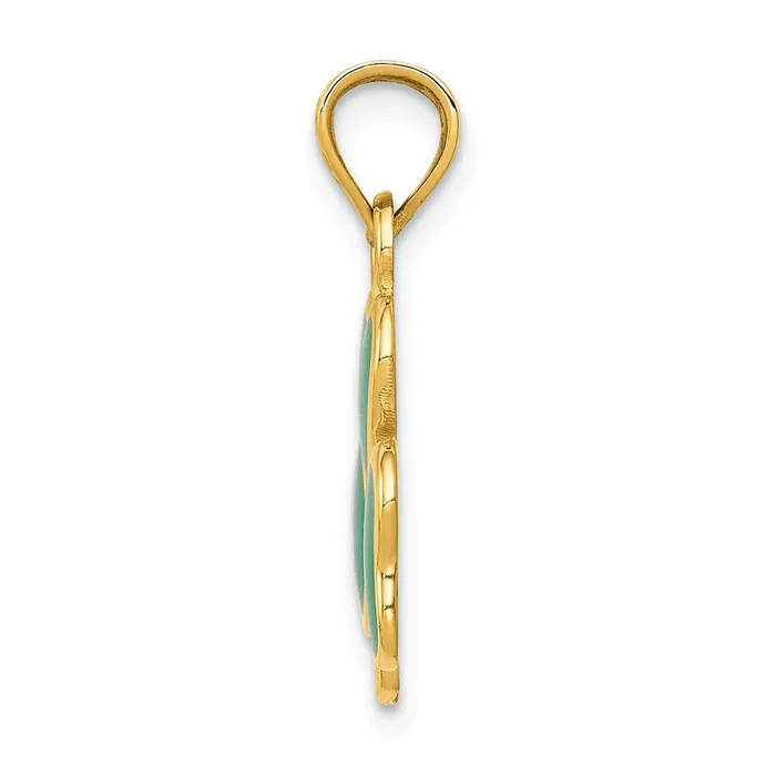 14k Yellow Gold Enameled 3 Leaf Clover Pendant Goldia Necklaces