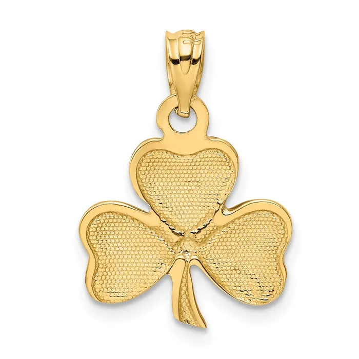 14k Yellow Gold Enameled 3 Leaf Clover Pendant Goldia Necklaces