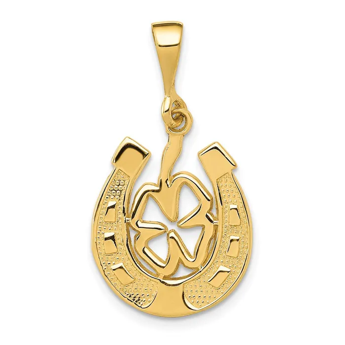 14k Yellow Gold Good Luck Clover Pendant Goldia PreStyled Sets