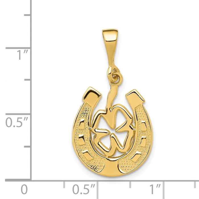 14k Yellow Gold Good Luck Clover Pendant Goldia PreStyled Sets