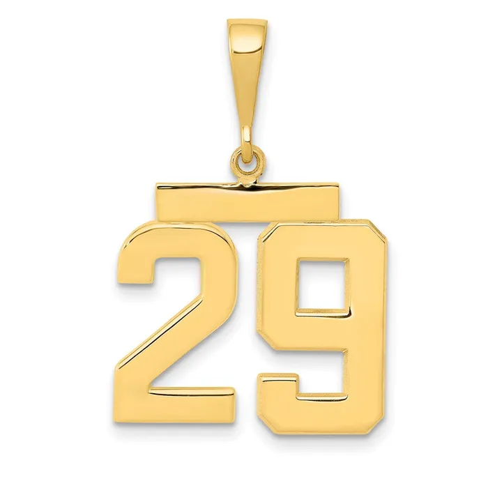 14k Yellow Gold Medium Polished Number 29 Charm Goldia Charm Necklaces