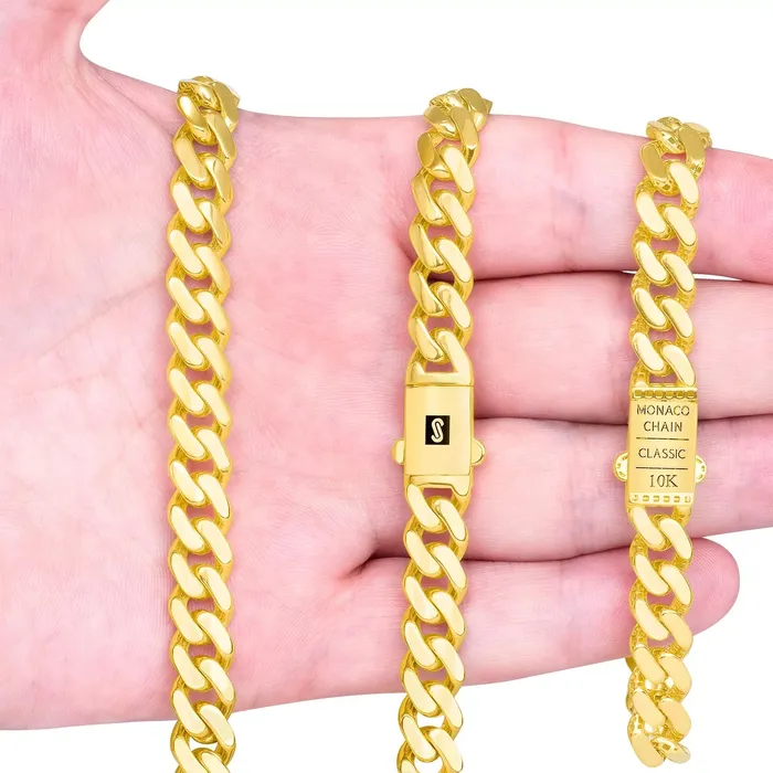 14K Yellow Gold Miami Cuban 5mm Royal Monaco Chain Bracelet 7 75 8 85 9 Goldiacom Bracelets