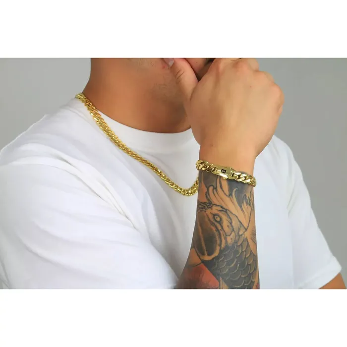 14K Yellow Gold Miami Cuban 5mm Royal Monaco Chain Bracelet 7 75 8 85 9 Goldiacom Bracelets