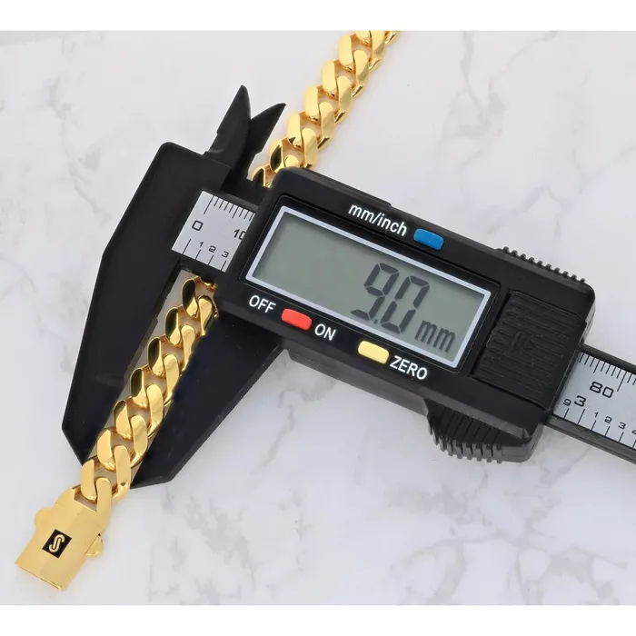 14K Yellow Gold Miami Cuban 9mm Royal Monaco Curb Link Chain Necklace 18 30 Goldiacom Necklaces