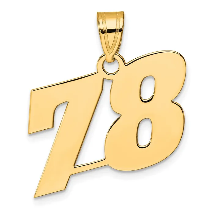 14k Yellow Gold Polished Block Number 78 Pendant Goldia PreStyled Sets