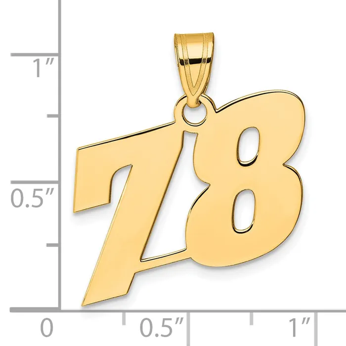 14k Yellow Gold Polished Block Number 78 Pendant Goldia PreStyled Sets