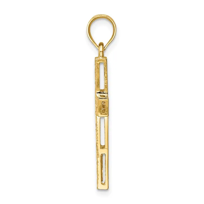 14k Yellow Gold Polished Diamondcut Cross Pendant Goldia Necklaces