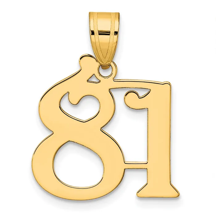14k Yellow Gold Polished Number 81 Pendant Goldia PreStyled Sets