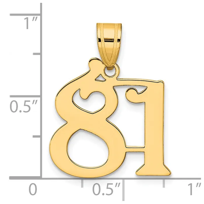 14k Yellow Gold Polished Number 81 Pendant Goldia PreStyled Sets