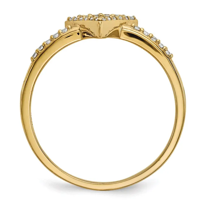 14K Yellow Gold Real Diamond Triangle Ring Goldiacom Rings