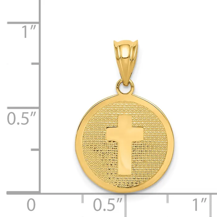 14k Yellow Gold Reversible Cross 1st Holy Communion Charm Goldia Charm Necklaces
