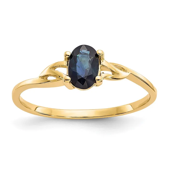 14K Yellow Gold Sapphire Birthstone Ring Goldia Rings