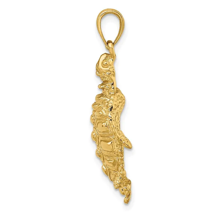 14k Yellow Gold Sea Turtle with Spiny Shell Charm Goldia Charm Necklaces