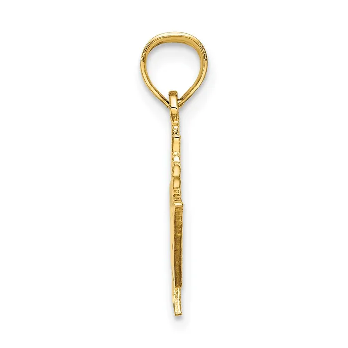 14k Yellow Gold Solid Polished BERMUDA Cruise Ship Charm Goldia Charm Necklaces