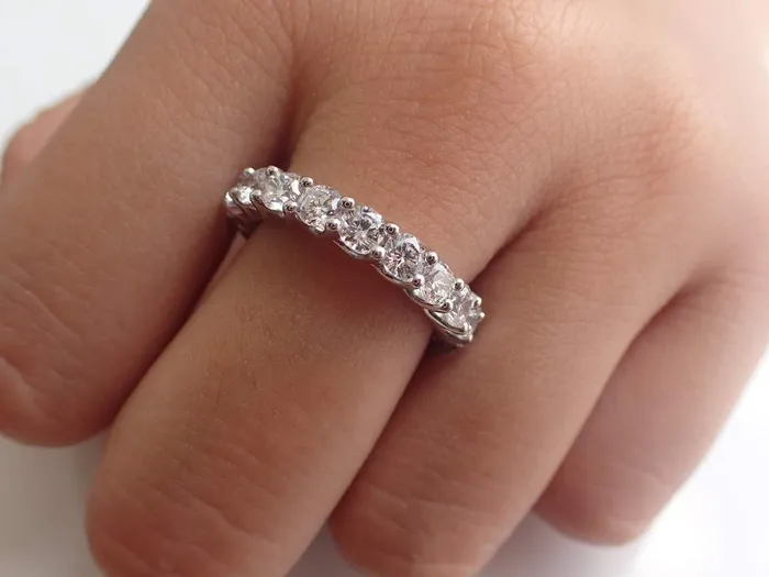 30 Ct Natural Diamond Womens Eternity Anniversary Wedding Band Ring in 14k Rose Pink Gold Goldiacom Rings