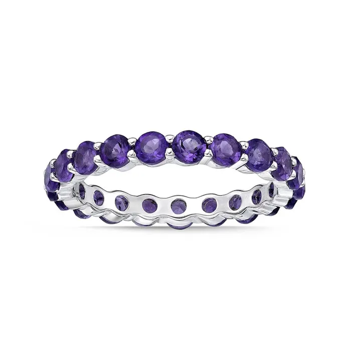 30mm Amethyst Eternity Band in Sterling Silver Goldia Rings