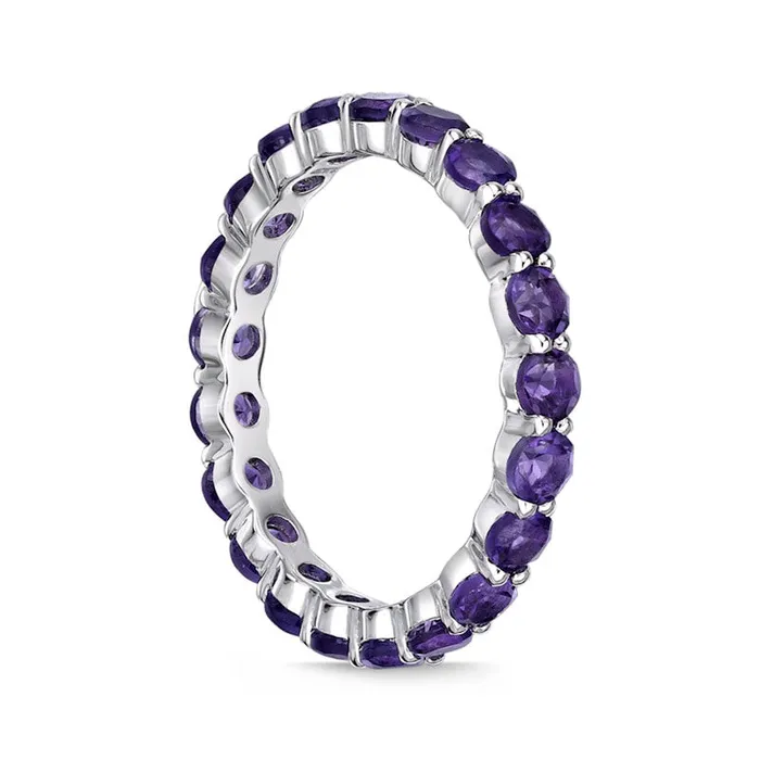 30mm Amethyst Eternity Band in Sterling Silver Goldia Rings 30mm Amethyst Eternity Band in Sterling Silver Goldia Rings
