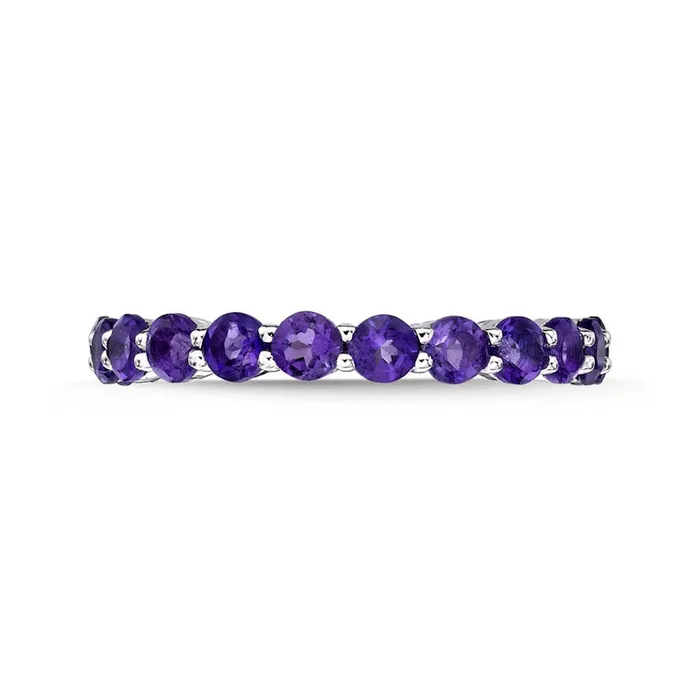 30mm Amethyst Eternity Band in Sterling Silver Goldia Rings 30mm Amethyst Eternity Band in Sterling Silver Goldia Rings
