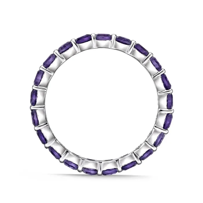 30mm Amethyst Eternity Band in Sterling Silver Goldia Rings 30mm Amethyst Eternity Band in Sterling Silver Goldia Rings