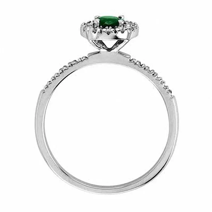 40mm Emerald and 025 CT TW Natural Diamond Frame Engagement Ring in Solid 14K White Gold Goldia Rings 40mm Emerald and 025 CT TW Natural Diamond Frame Engagement Ring in Solid 14K White Gold Goldia Rings