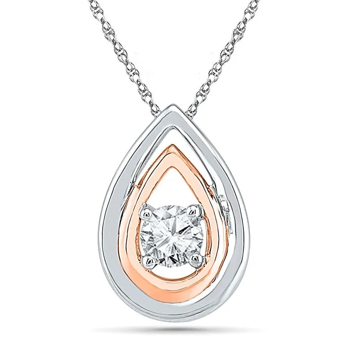 50mm LabCreated White Sapphire Double Drop Pendant in Sterling Silver and 10K Rose Gold Goldia Earrings 50mm LabCreated White Sapphire Double Drop Pendant in Sterling Silver and 10K Rose Gold Goldia Earrings