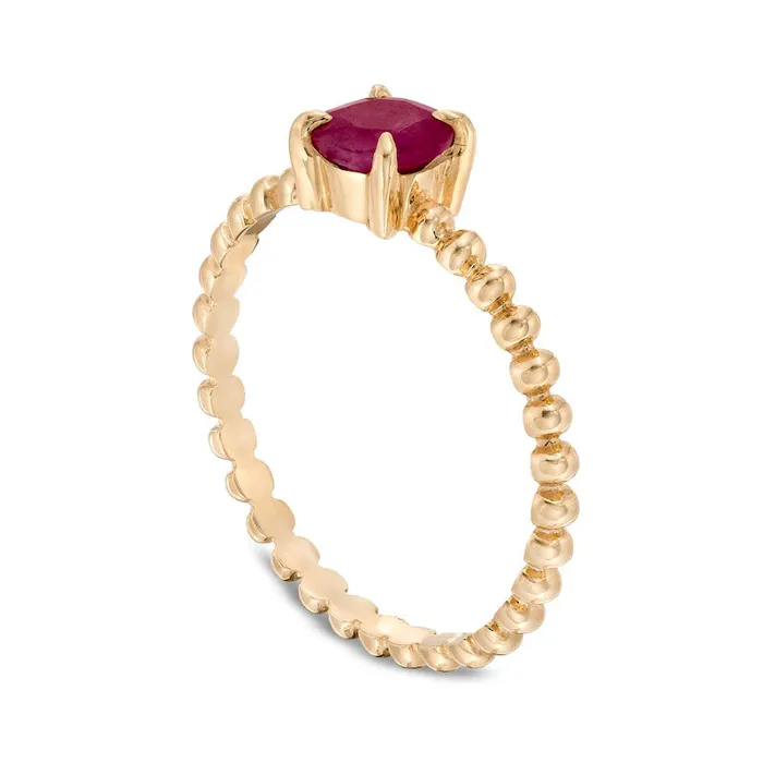 50mm Ruby Bead Shank Ring in Solid 10K Yellow Gold Goldia Rings 50mm Ruby Bead Shank Ring in Solid 10K Yellow Gold Goldia Rings