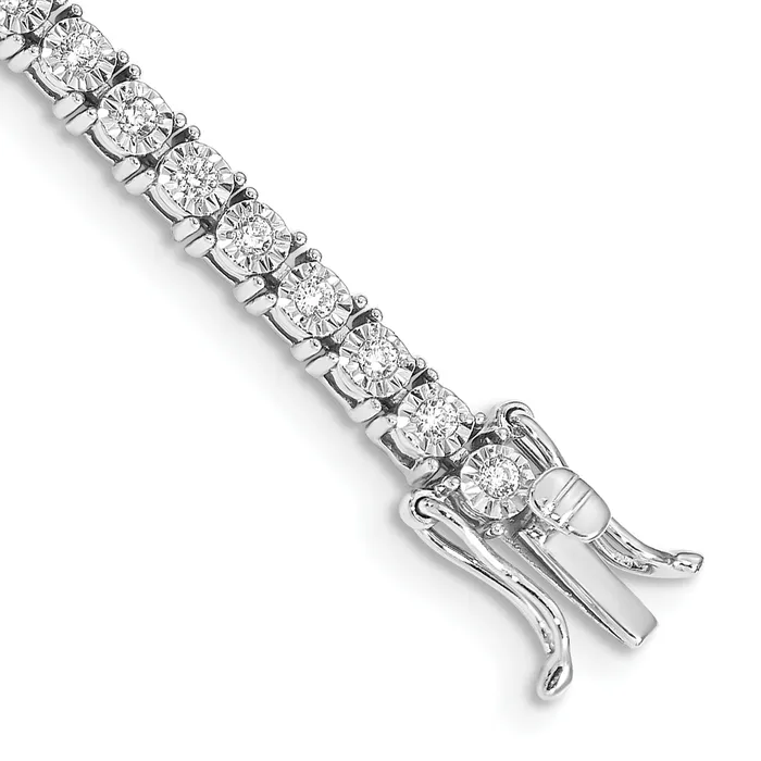 Bracelets 14k White Gold 1 Ct Lab Grown Diamond VSSI G 7 inch Illusion Setting Bracelet Goldia Bracelets 14k White Gold 1 Ct Lab Grown Diamond VSSI G 7 inch Illusion Setting Bracelet Goldia
