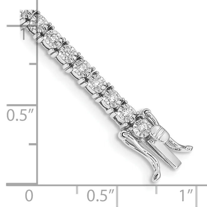 Bracelets 14k White Gold 1 Ct Lab Grown Diamond VSSI G 7 inch Illusion Setting Bracelet Goldia
