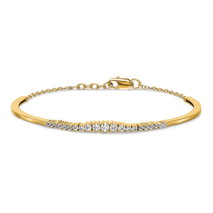Bracelets Goldia 14k Yellow Gold 34 Ct Lab Grown Diamond VSSI G Graduated Bangle Bracelet