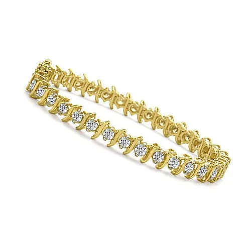 Bracelets Goldia 6 ct tw Yellow Gold FourProng Diamond Tennis Bracelet Bracelets Goldia 6 ct tw Yellow Gold FourProng Diamond Tennis Bracelet