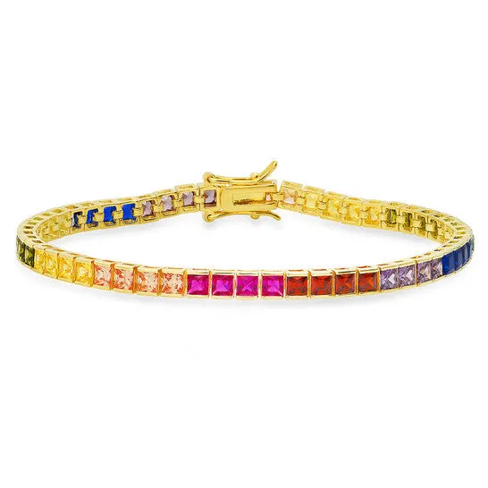 Bracelets JMS always Original Kylie Harper 14k Gold Over Silver Multicolor Cubic Zirconia CZ Tennis Bracelet 725 Bracelets JMS always Original Kylie Harper 14k Gold Over Silver Multicolor Cubic Zirconia CZ Tennis Bracelet 725