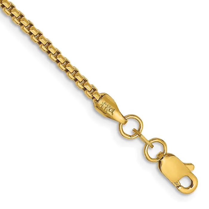Bracelets MDS 14K Yellow Gold 8 inch 175mm SemiSolid Round Box with Lobster Clasp Bracelet Bracelets MDS 14K Yellow Gold 8 inch 175mm SemiSolid Round Box with Lobster Clasp Bracelet
