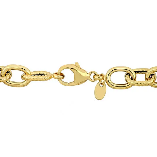 Bracelets Original Amour 82mm Textured Oval Link Bracelet in 14k Yellow Gold 8 in JMS always
