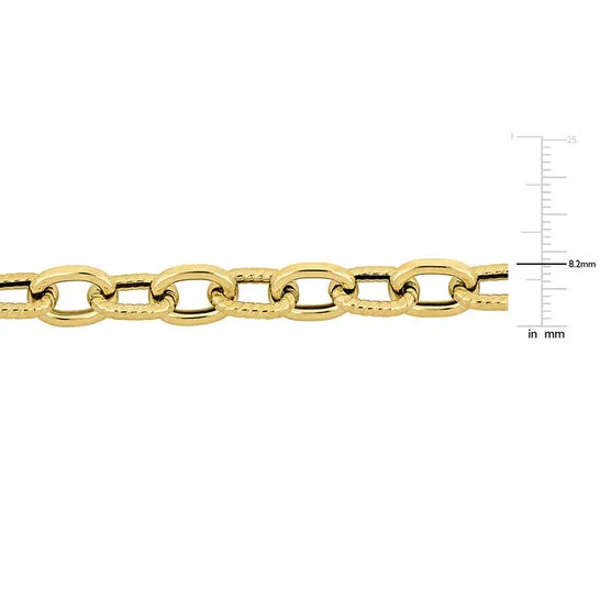 Bracelets Original Amour 82mm Textured Oval Link Bracelet in 14k Yellow Gold 8 in JMS always