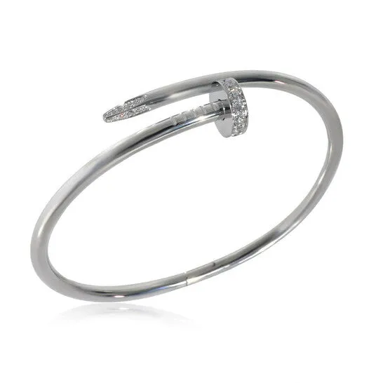 Bracelets Original PreOwned Cartier Juste Un Clou Diamond Bracelet in 18k White Gold 058 CTW JMS always Bracelets Original PreOwned Cartier Juste Un Clou Diamond Bracelet in 18k White Gold 058 CTW JMS always